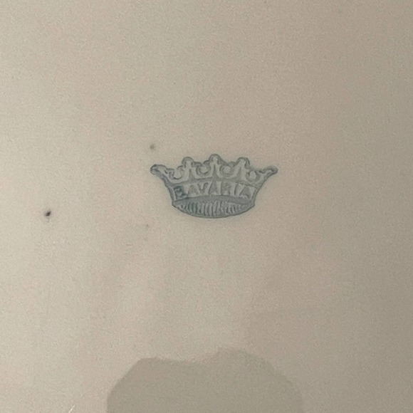 Vintage Hand Painted Serving Bowl 10.5" Made In Bavaria Roses‎ Floral Scalloped - Picture 8 of 8